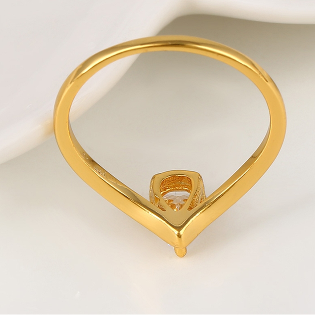 Кольцо женское "Капля росы" р. 17 позолота 18k - изображение 4