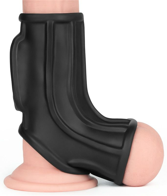 Насадка на пеніс з вібрацією Lovetoy Ridge Knights Ring with Scrotum Sleeve (225270000000000000) - зображення 2