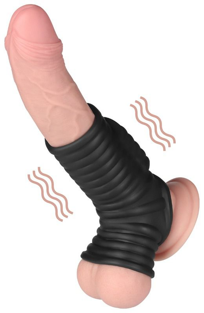Насадка на пеніс з вібрацією Lovetoy Wave Knights Ring with Scrotum Sleeve (225260000000000000) - зображення 3