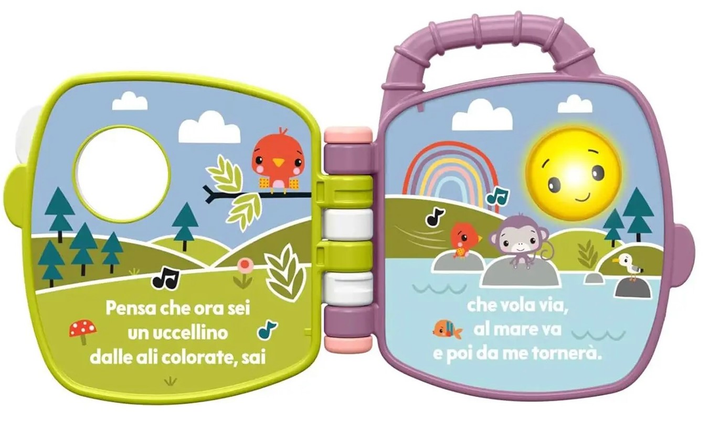 Музична книга для дітей Fisher-Price Фіолетова Мавпочка JFN06 (версія італійська)(0194735301805) - зображення 3