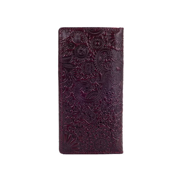 Темно фиолетовый Кожаный Бумажник Hi Art WP-02-C19-1718-T005 Crystal Sangria "Mehendi Art" - изображение 2