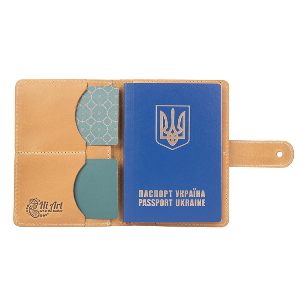 Шкіряний портмоне для паспорта / ID документів HiArt PB-03S/1-S18-0935-T004 Shabby Honey "Buta Art" - Фото 5 Шкіряний портмоне для паспорта / ID документів HiArt PB-03S/1-S18-0935-T004 Shabby Honey "Buta Art" - зображення 5
