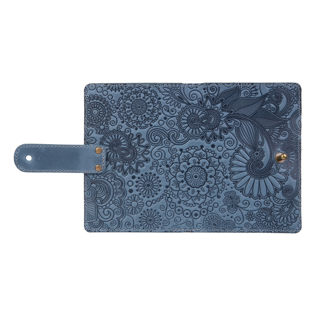 Шкіряний портмоне для паспорта / ID документів HiArt PB-03S/1-S18-4417-T005 Shabby Lagoon "Mehendi Art" - зображення 3