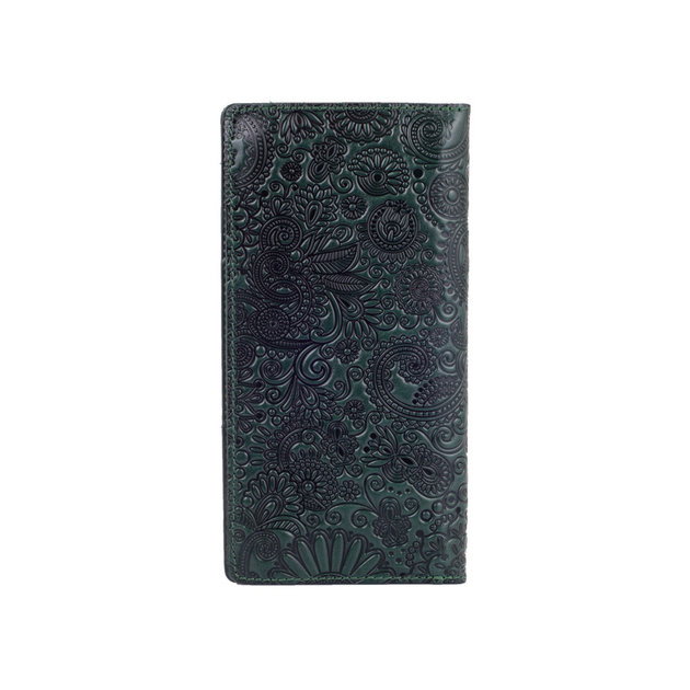 Зеленый Кожаный Бумажник Hi Art WP-02-C19-5406-T005 Crystal Green "Mehendi Art" - Фото 2 Зеленый Кожаный Бумажник Hi Art WP-02-C19-5406-T005 Crystal Green "Mehendi Art" - изображение 2