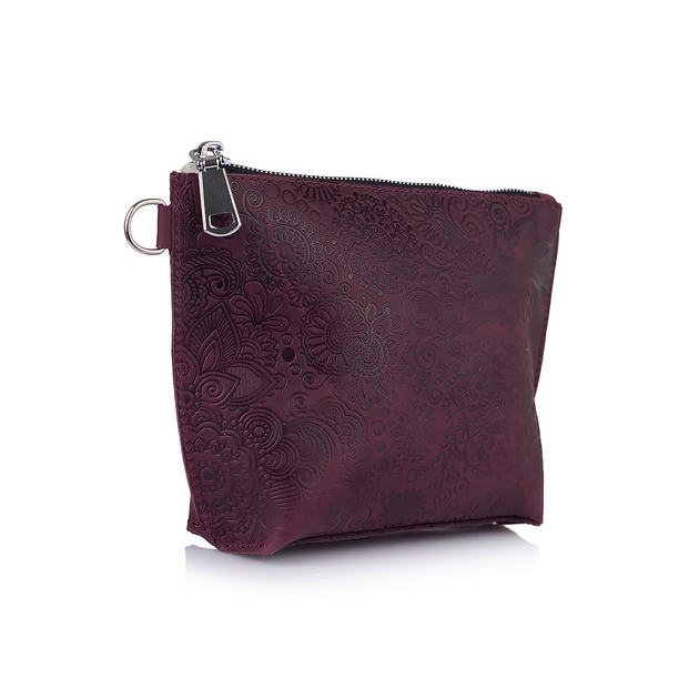 Косметичка HiArt CB-01-S19-1621-T005 Shabby Plum "Mehendi Art" натуральная кожа - Фото 3 Косметичка HiArt CB-01-S19-1621-T005 Shabby Plum "Mehendi Art" натуральная кожа - изображение 3