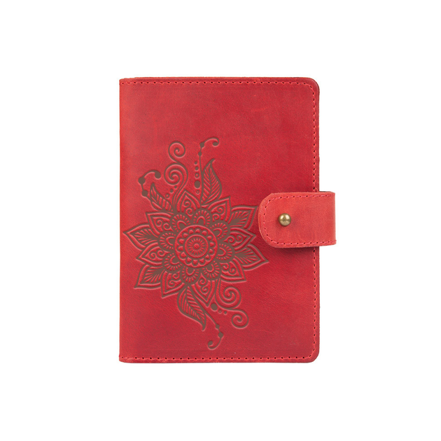 Шкіряний портмоне для паспорта / ID документів HiArt PB-02/1-S18-1440-T006 Shabby Red Berry "Mehendi Classic" - Фото 1 Шкіряний портмоне для паспорта / ID документів HiArt PB-02/1-S18-1440-T006 Shabby Red Berry "Mehendi Classic" - зображення 1