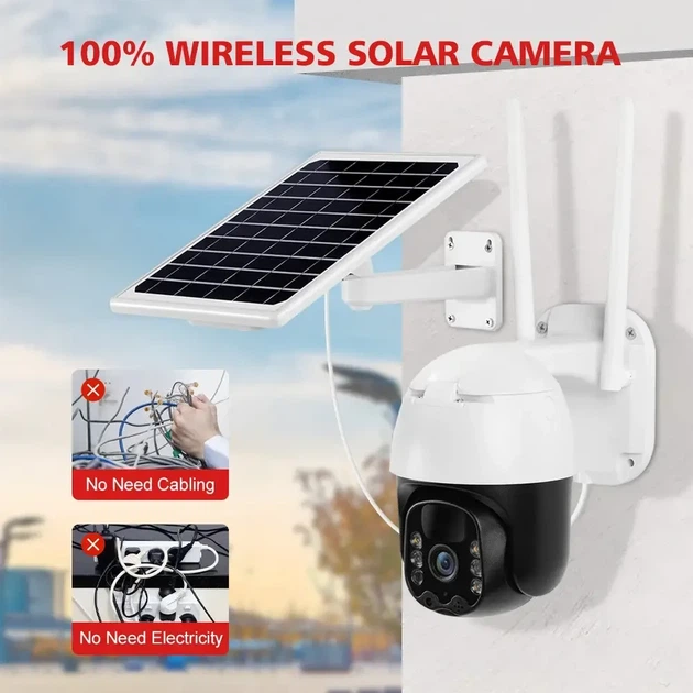 Камера відеоспостереження акумуляторна із сонячною панеллю tp8 v380 pro solar 4Gi with battery з віддаленим доступом 8769 - зображення 9