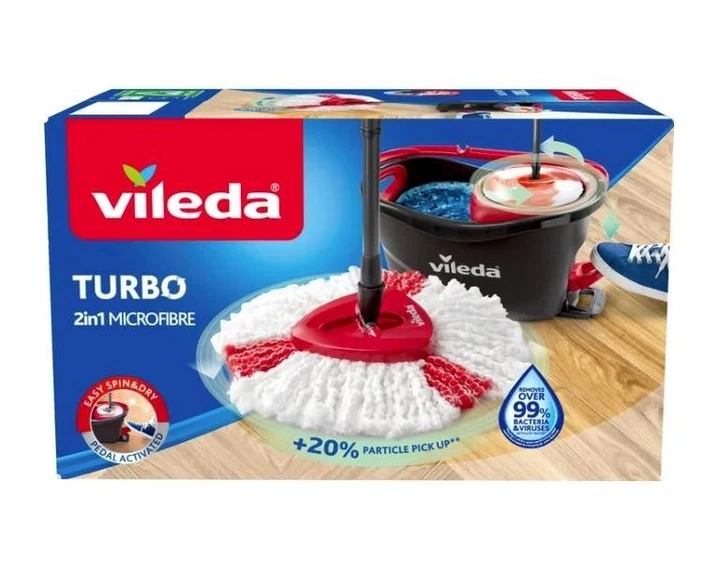 Набір для прибирання Відро та Швабра Vileda 163422 TURBO 2в1 Microfibre - Фото 11 Набір для прибирання Відро та Швабра Vileda 163422 TURBO 2в1 Microfibre - изображение 11