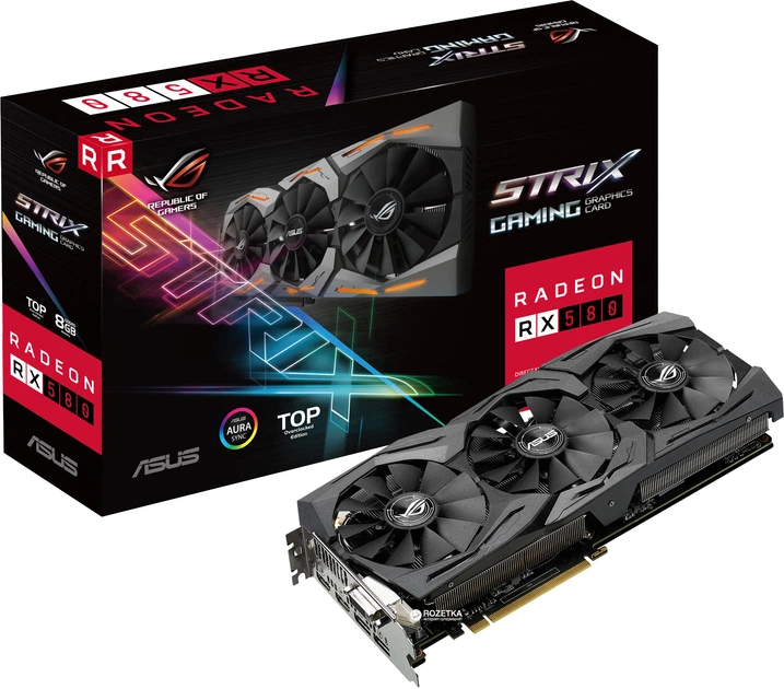Видеокарта Asus PCI-Ex Radeon RX580 ROG Strix 8GB GDDR5 (256bit