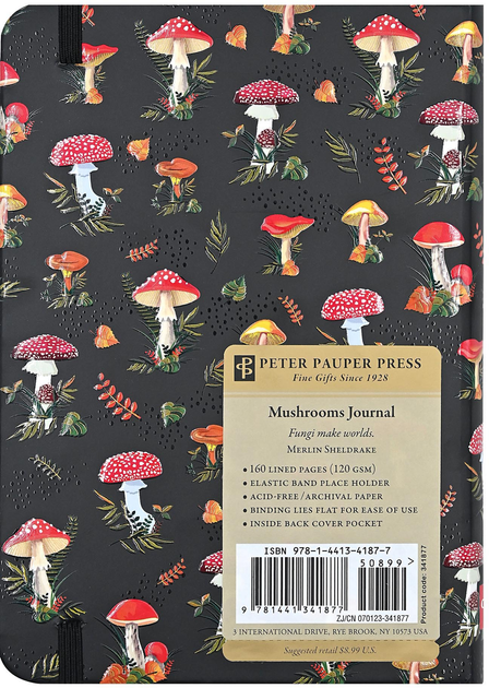 Блокнот Peter Pauper Press Mushrooms міні в лінію 12.5 х 17.6 см 160 аркушів (9781441341877) - зображення 2