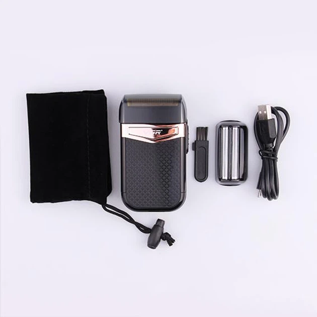 Портативна акумуляторна електробритва для стрижки бороди та вусів з USB VGR V-331 Pro Чорний + Щіточка для чищення - зображення 12