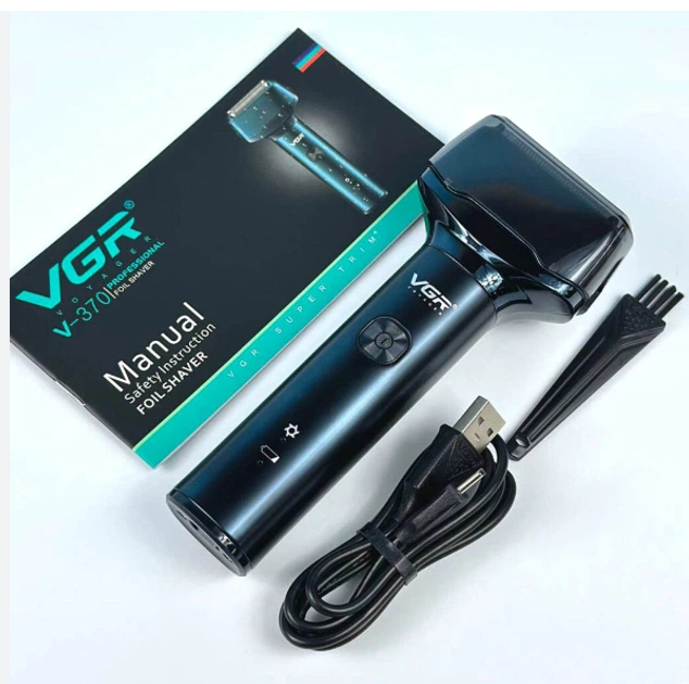 Акумуляторна електробритва для гоління обличчя з USB та IPX5 VGR V-371 Pro Зелений + Щіточка для очищення - Фото 9 Акумуляторна електробритва для гоління обличчя з USB та IPX5 VGR V-371 Pro Зелений + Щіточка для очищення - зображення 9