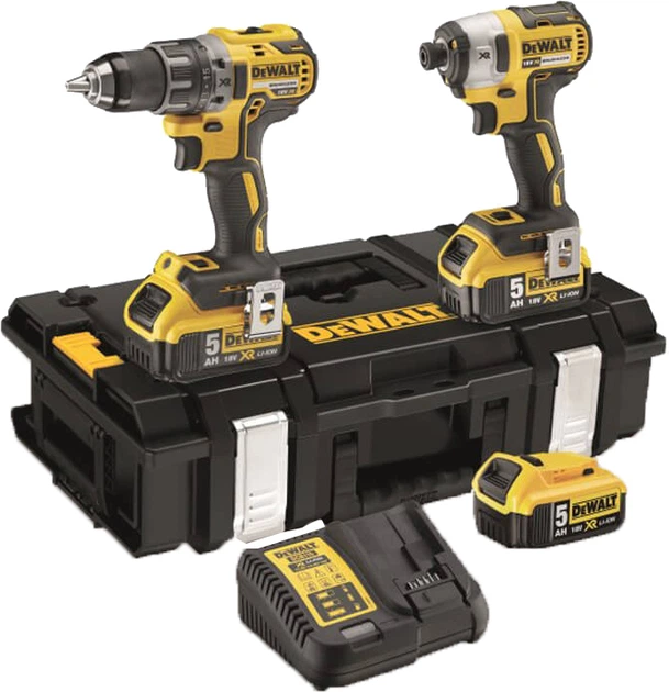 Набір з двох безщіткових інструментів DeWALT DCK266P3 (DCD796+DCF887) - Фото 1 Набір з двох безщіткових інструментів DeWALT DCK266P3 (DCD796+DCF887) - зображення 1