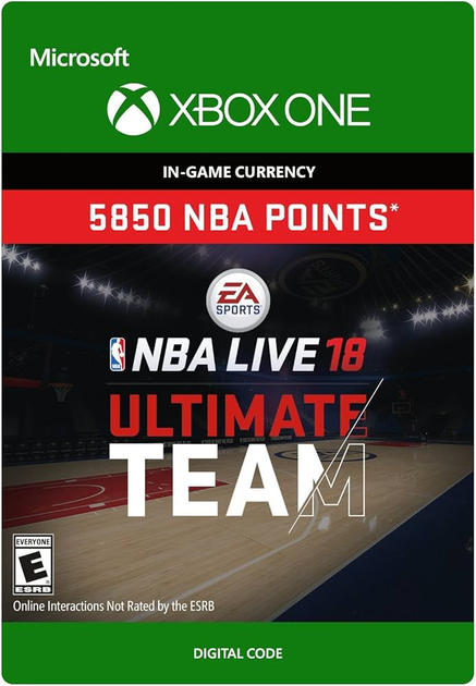 Karta doładowania Microsoft Xbox OneNBA LIVE 18: NBA UT 5850 Points (Kod elektroniczny) (7F6-00140) - obraz 1