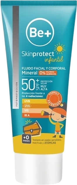 Сонцезахисний флюїд для дітей Be+ Skinprotect Mineral SPF50+ 100 мл (8470001903662) - зображення 1