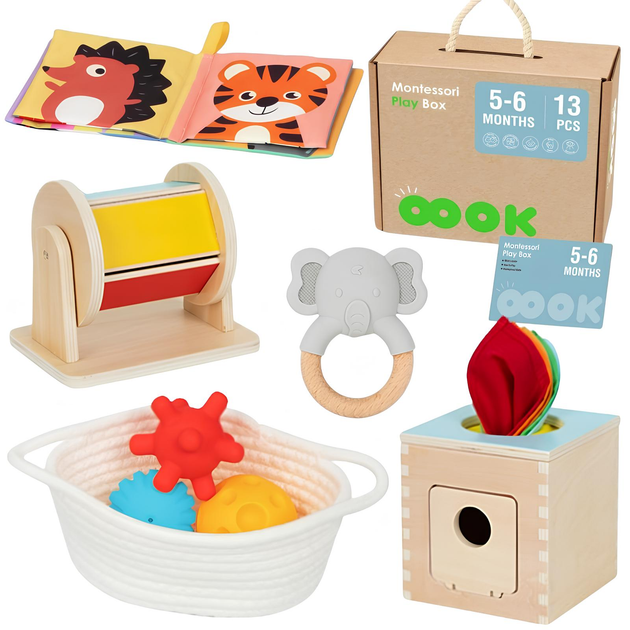 Pudełko edukacyjne Tooky Toy XXL Montessori Box 6 w 1 (6976831550028) - obraz 1