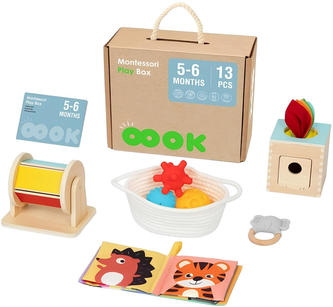 Pudełko edukacyjne Tooky Toy XXL Montessori Box 6 w 1 (6976831550028) - obraz 2