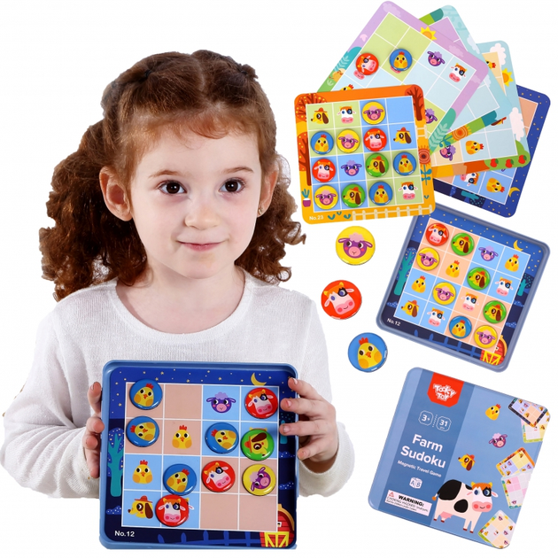 Настільна гра Tooky Toy Судоку для дітей на фермі (6970090041099) - зображення 12