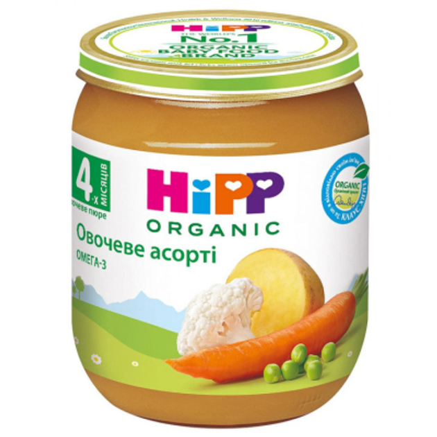Детское пюре HiPP Овощное ассорти 125 г (1223072) 