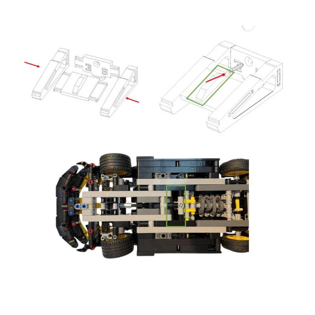 Настінне 3D Кріплення для Фірмового конструктора Technic Bugatti Bolide (42151) Бугатті Болід на Стіну - Чорне - зображення 12