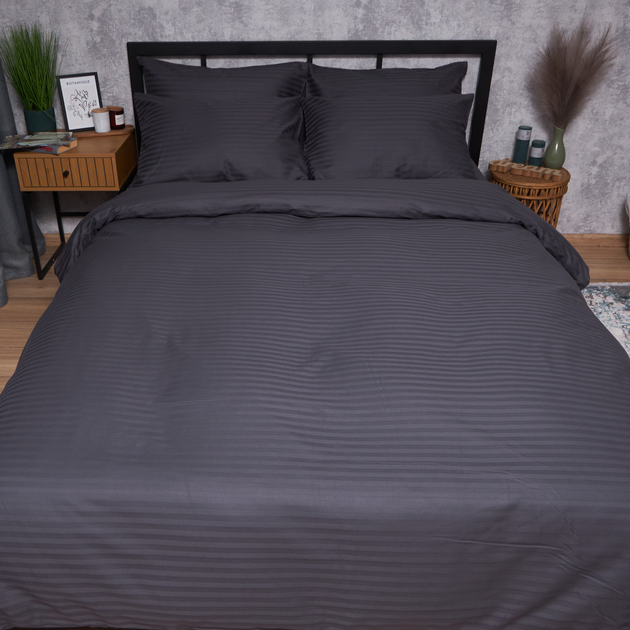 Акція на Підковдра Moon&Star Satin Stripe Dark Serenity Євро 200 x 220 см (MS-870000973) від Rozetka