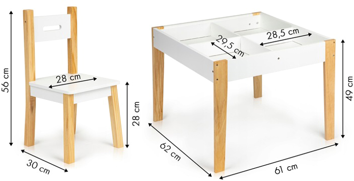 Zestaw mebli dla dzieci EcoToys stół i dwa krzesła (OT143) (5903089068716) - obraz 6