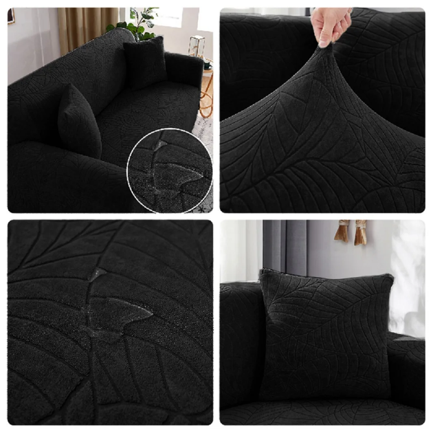 Водоотталкивающий чехол на кресло Жаккард с узором 90-140 см, Черный - изображение 2