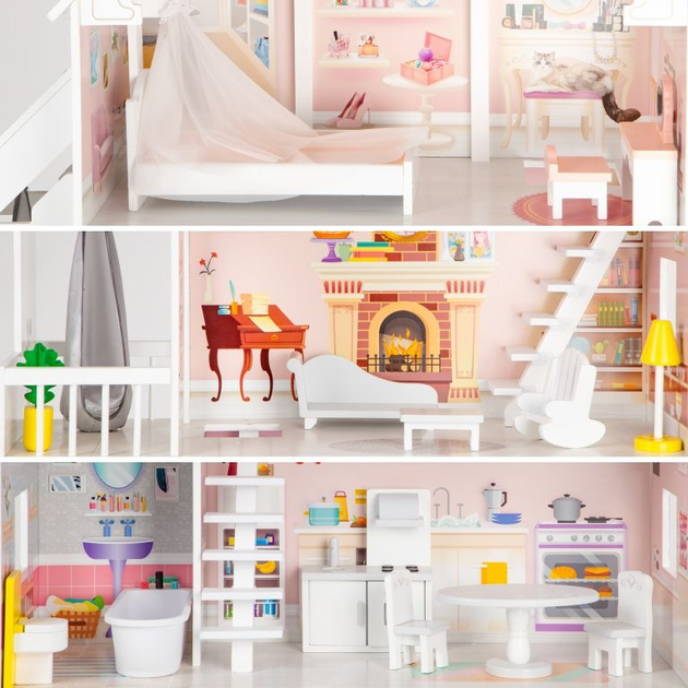 Ляльковий будинок Ecotoys Пудрова резиденція XXL (4127) (5903089068860) - зображення 4