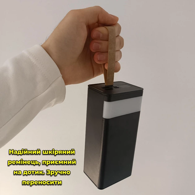 УМБ XO PR130 40000 mAh (2xUSB+Type-C+microUSB) с фонарем, ремешком Быстрая зарядка Power Bank Черный - Фото 7 УМБ XO PR130 40000 mAh (2xUSB+Type-C+microUSB) с фонарем, ремешком Быстрая зарядка Power Bank Черный - изображение 7