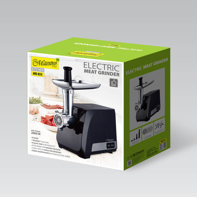 М'ясорубка Maestro 2000Вт (MR-855) чорна - зображення 4