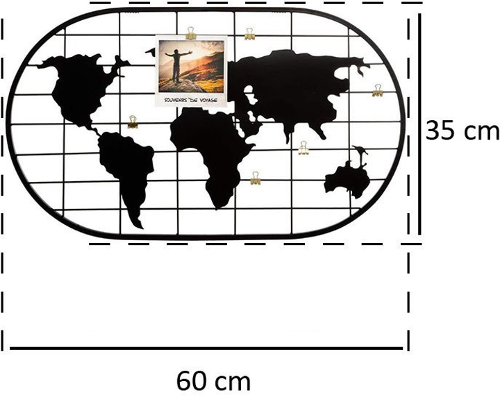 Ramka na zdjęcia Atmosphera z motywem mapy świata 60 x 35 cm (3560238662083) - obraz 4