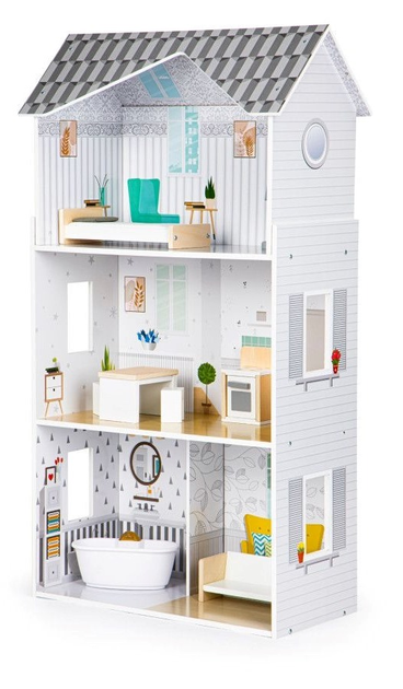 Drewniany domek dla lalek Ecotoys z mebelkami Rezydencja GRACE (8210) (5903769974894) - obraz 3