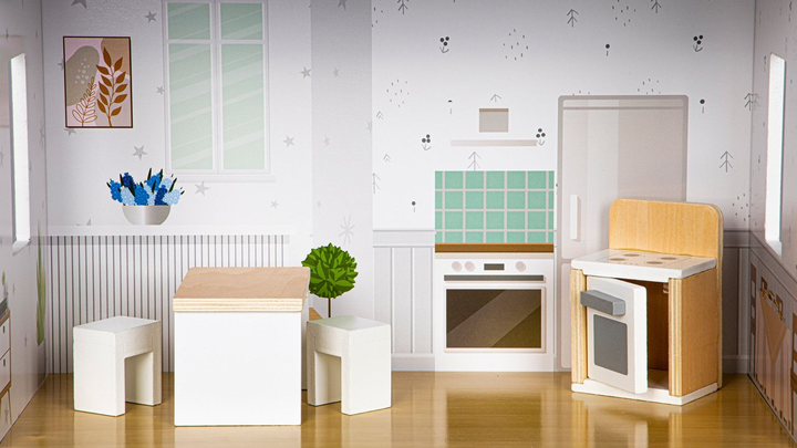Drewniany domek dla lalek Ecotoys z mebelkami Rezydencja GRACE (8210) (5903769974894) - obraz 8