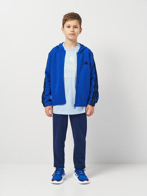 Подростковый спортивный костюм (толстовка + штаны) Adidas J 3S Ft Ts 220 JE0311 158-164 см Синий/Белый (4067901537864) - изображение 1