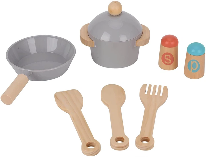 Kuchnia dla dzieci Tooky Toy Drewniana 10 elementów (5904326941861) - obraz 5