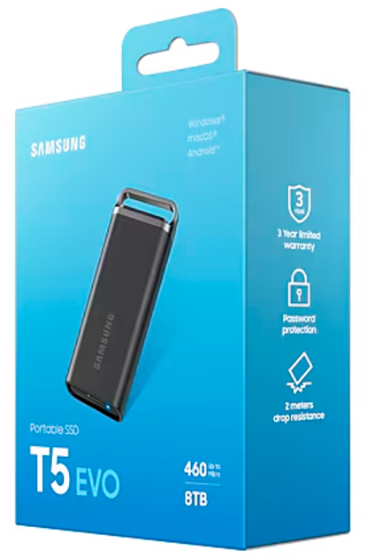 Dysk SSD Samsung T5 Evo 8TB USB Type-C 3D QLC (MU-PH8T0S/EU) - obraz 9