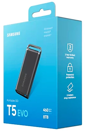 SSD диск Samsung T5 Evo 8TB USB Type-C 3D QLC (MU-PH8T0S/EU
