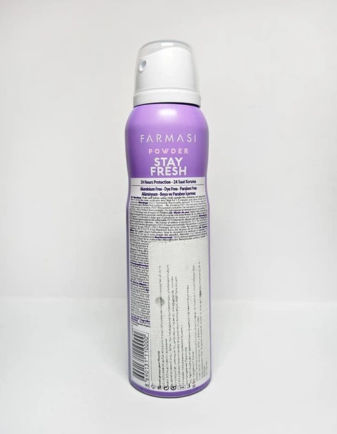 Женский спрей дезодорант антиперспирант Stay Fresh Powder Farmasi 1107406 150 мл - Фото 3 Женский спрей дезодорант антиперспирант Stay Fresh Powder Farmasi 1107406 150 мл - изображение 3