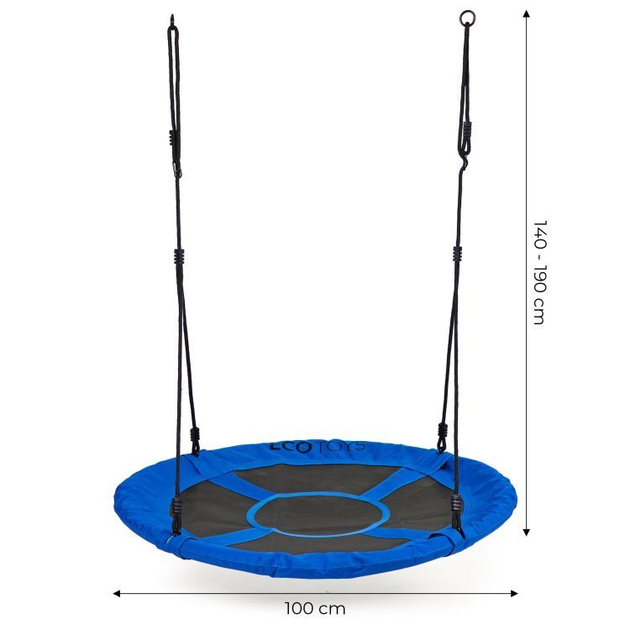 Садова гойдалка EcoToys лелече гніздо 100 см сині BOC100 BLUE (5903089066811) - зображення 3