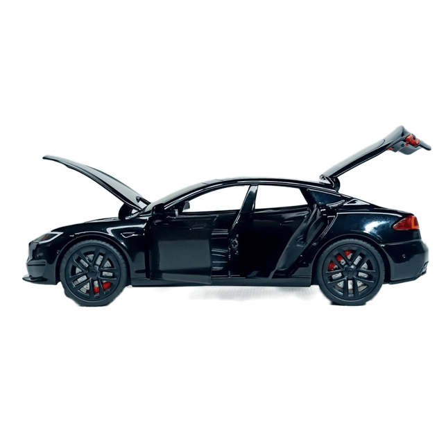 Машинка Автопром "Tesla Модель S с зарядной станцией" черная, 1:24 (18 см) AP7713-4 - изображение 5