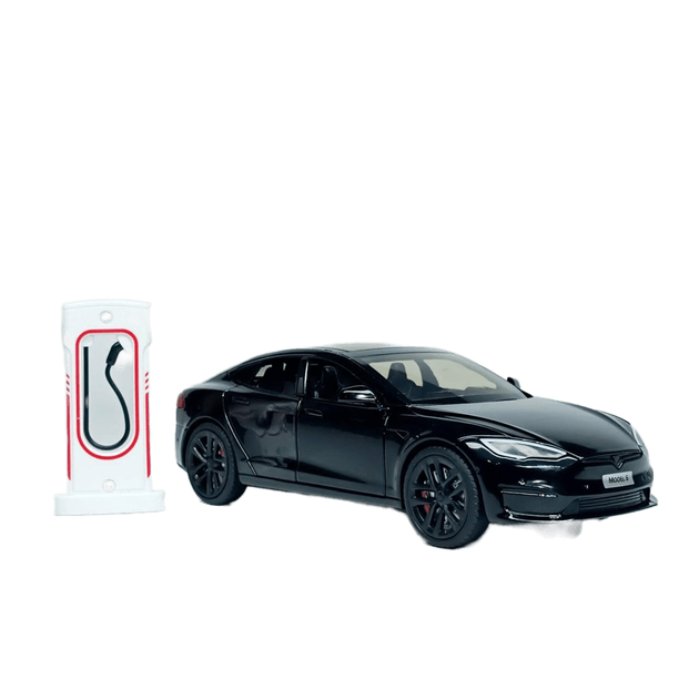 Машинка Автопром "Tesla Модель S с зарядной станцией" черная, 1:24 (18 см) AP7713-4 - изображение 7