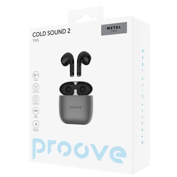 Беспроводные наушники Proove Cold Sound 2 TWS (TWCS20010003) Black/Grey - Фото 6 Беспроводные наушники Proove Cold Sound 2 TWS (TWCS20010003) Black/Grey - изображение 6