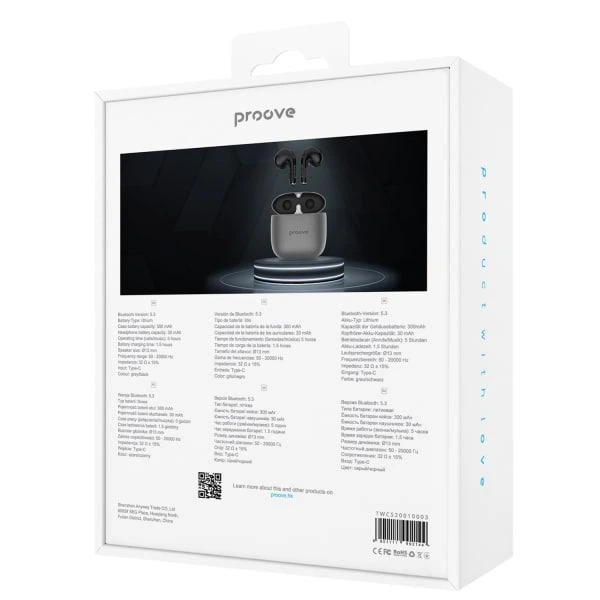 Беспроводные наушники Proove Cold Sound 2 TWS (TWCS20010003) Black/Grey - Фото 7 Беспроводные наушники Proove Cold Sound 2 TWS (TWCS20010003) Black/Grey - изображение 7