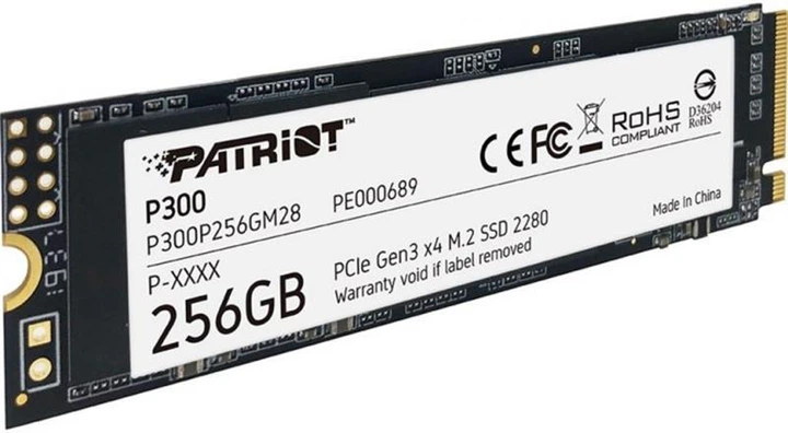 Накопичувач SSD 256GB Patriot P300 M.2 2280 PCIe 3.0 x4 NVMe TLC (P300P256GM28) M.2 2280 - Фото 2 Накопичувач SSD 256GB Patriot P300 M.2 2280 PCIe 3.0 x4 NVMe TLC (P300P256GM28) M.2 2280 - зображення 2
