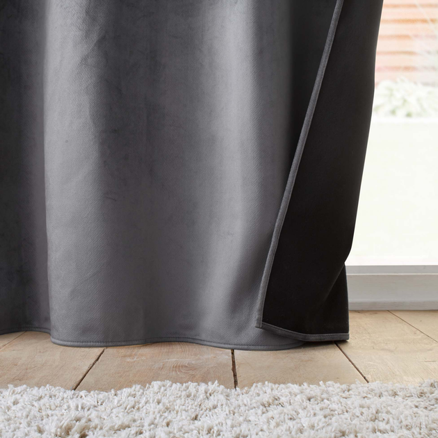 Термоштора Douceur d'interieur Velvet на люверсах 140 x 260 см антрацитова (3574386119290) - зображення 3