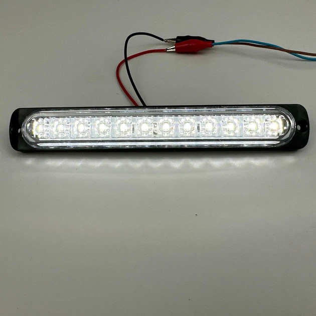 Габаритний LED ліхтар білий 12-24V, 12 діодів, 190х28 мм, для вантажівок та причепів (Туреччина) - Фото 3 Габаритний LED ліхтар білий 12-24V, 12 діодів, 190х28 мм, для вантажівок та причепів (Туреччина) - зображення 3