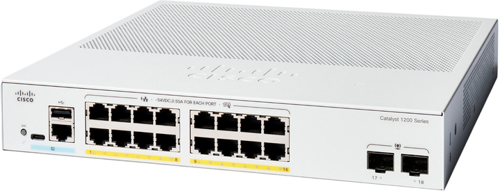 Комутатор Cisco Catalyst 1200 (C1200-16P-2G) - зображення 1