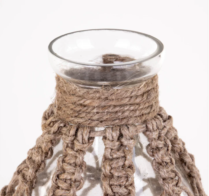 Ваза Home & Styling Collection скляна з плетеним шнуром 24 см (8721037048545) - зображення 4