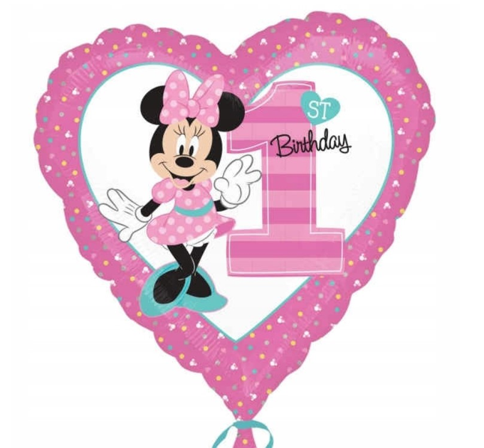 Bukiet z balonów Amscan Pierwsze Urodziny Myszka Minnie 5 balonów (0026635343794) - obraz 3