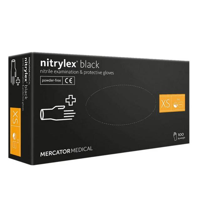 Чорні нітрилові рукавички Nitrylex BLACK розмір XS - зображення 1